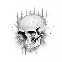 skull. depression. anger tattoo design idea