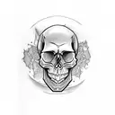 skull. depression. anger tattoo design idea