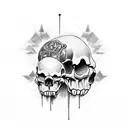 skull. depression. anger tattoo design idea