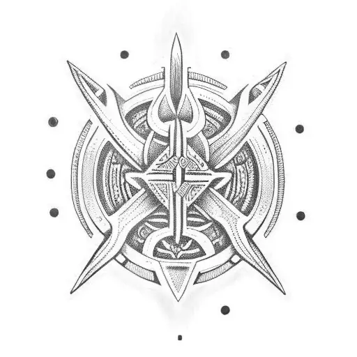 Trident tattoo design idea