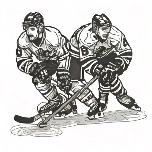 hockey player skating tattoo design idea