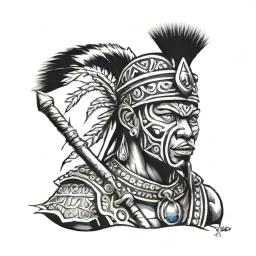 zulu warrior tattoo design idea