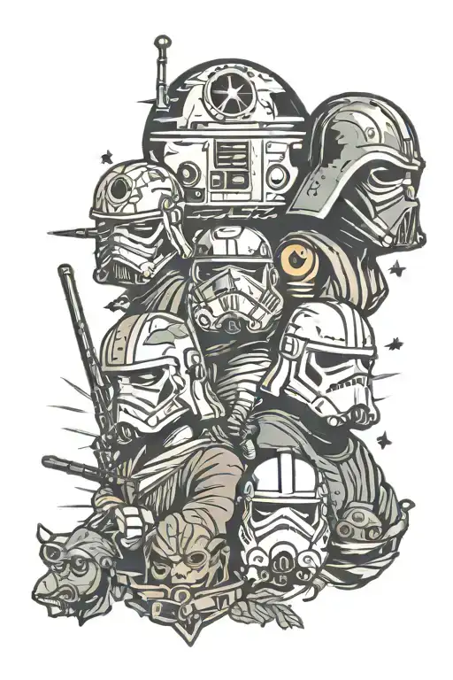 Star Wars family tattoo design idea