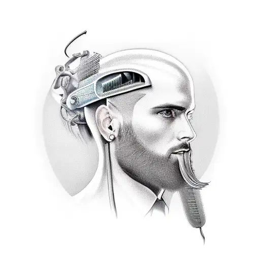 barber and Programmer remix tattoo design idea