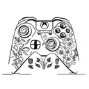 floral, Xbox controller tattoo design idea