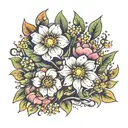 meadow cosmic flowers tattoo design idea