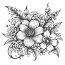 meadow cosmic flowers tattoo design idea
