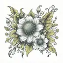 meadow cosmic flowers tattoo design idea