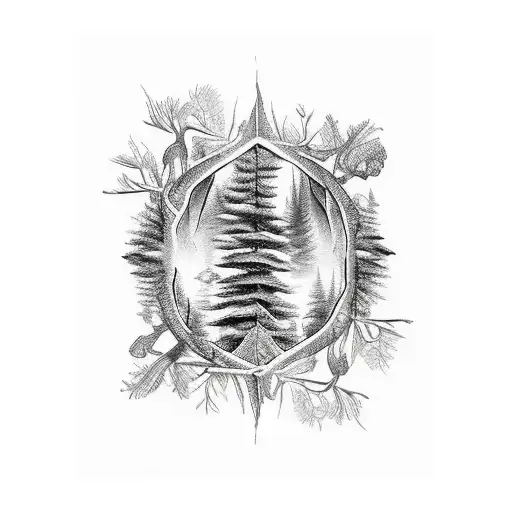 forest trail tattoo design idea