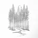 forest trail tattoo design idea