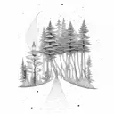 forest trail tattoo design idea