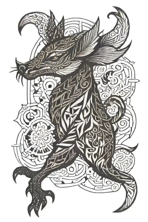 lithuanian folklore creature tattoo design idea