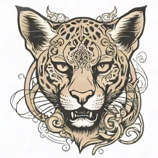 puma with evil attitude  tattoo design idea