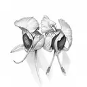 2 sweet peas snuggled in the same pod tattoo design idea
