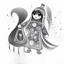 Black Matryoshka tattoo design idea