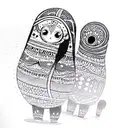 Black Matryoshka tattoo design idea