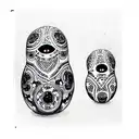 Black Matryoshka tattoo design idea