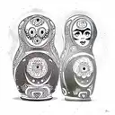 Black Matryoshka tattoo design idea