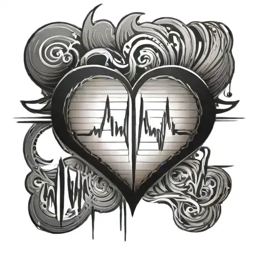 heartbeat line tattoo design idea