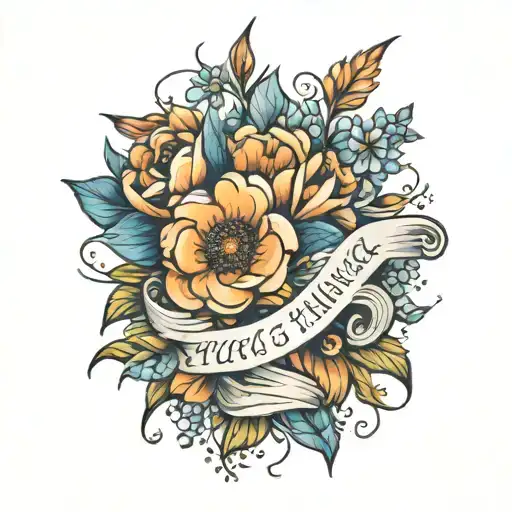 flowers  with the quote ' you can do hard things tattoo design idea