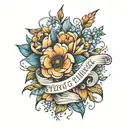 flowers  with the quote ' you can do hard things tattoo design idea