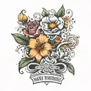flowers  with the quote ' you can do hard things tattoo design idea