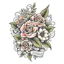 flowers  with the quote ' you can do hard things tattoo design idea