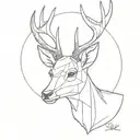 deer head tattoo design idea