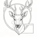 deer head tattoo design idea