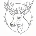 deer head tattoo design idea