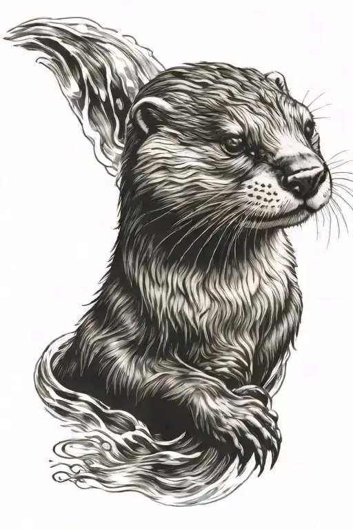 Otter tattoo design idea