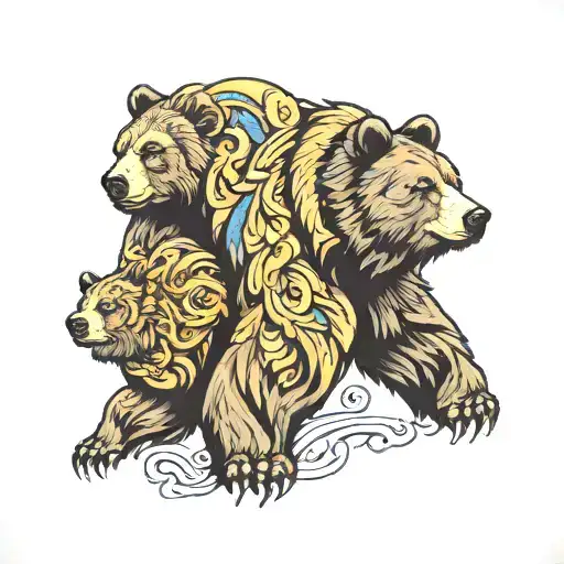 bear, god, country, family  tattoo design idea
