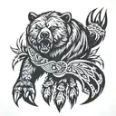 bear claw, god, country, family  tattoo design idea
