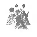 mountain scene with dates in it  tattoo design idea