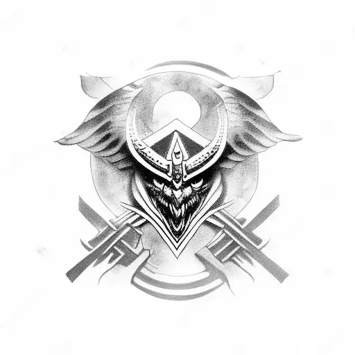 odin with raven death or dishonor tattoo design idea