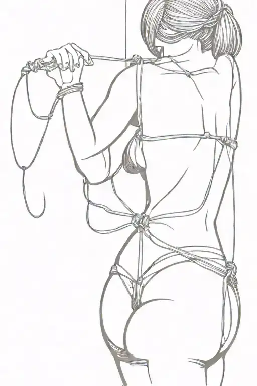 monster girl shibari bdsm tattoo design idea