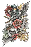 heaven vs evil tattoo design idea