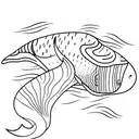 fine line beluga whale tattoo design idea