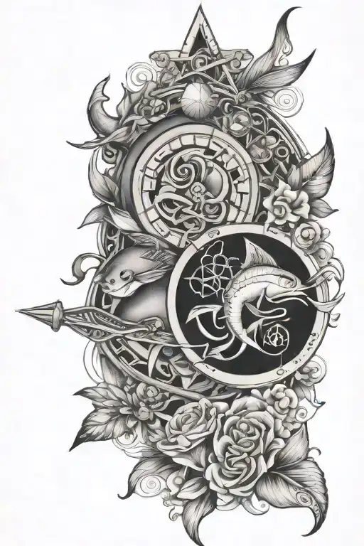 Pisces, Sagittarius and Libra tattoo design idea