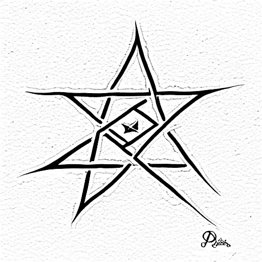 pentagram metal tattoo design idea
