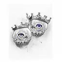 king crown and queen crown separate but slowly mixed with each other  tattoo design idea