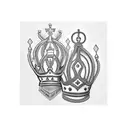 king crown and queen crown separate but slowly mixed with each other  tattoo design idea