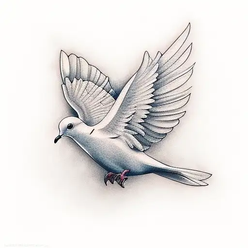 Realistic Dove Drawing - ClipartXtras | Roses drawing, Dove and rose  tattoo, Dove tattoo