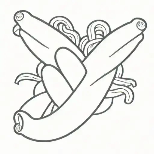 hug and pasta tattoo design idea