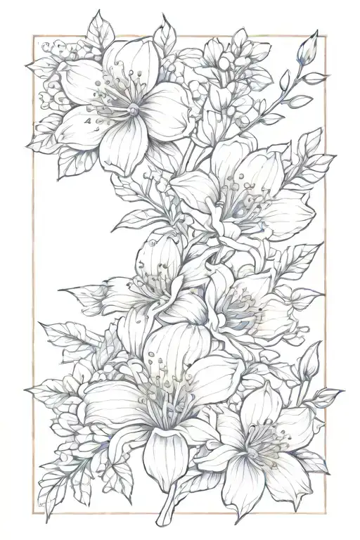  April birth flower and october birth flower tattoo design idea