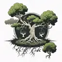 a tree can't grow to heaven till it's roots reach down to hell tattoo design idea