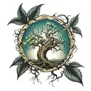 a tree can't grow to heaven till it's roots reach down to hell tattoo design idea
