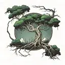 a tree can't grow to heaven till it's roots reach down to hell tattoo design idea