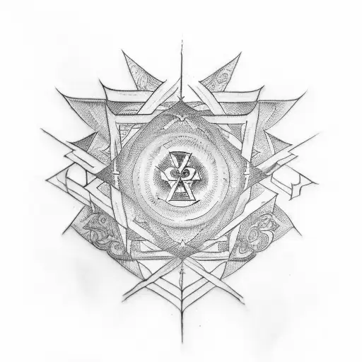 Design a tattoo incorporating occult symbols and elements of kabbalah tattoo design idea