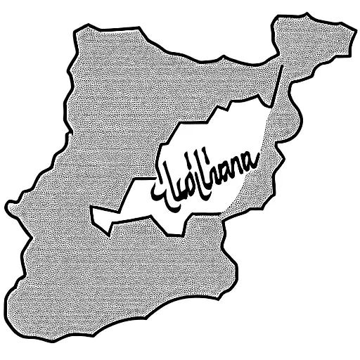 map of lebanon with the word حرب going through the middle of it tattoo design idea